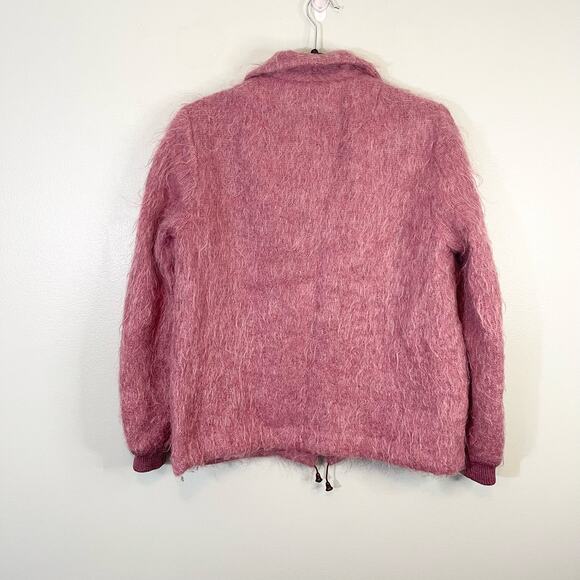 Andrew Stewart Women's Pink Mohair Wool Blend Full Zip Jacket S/M - Picture 4 of 7